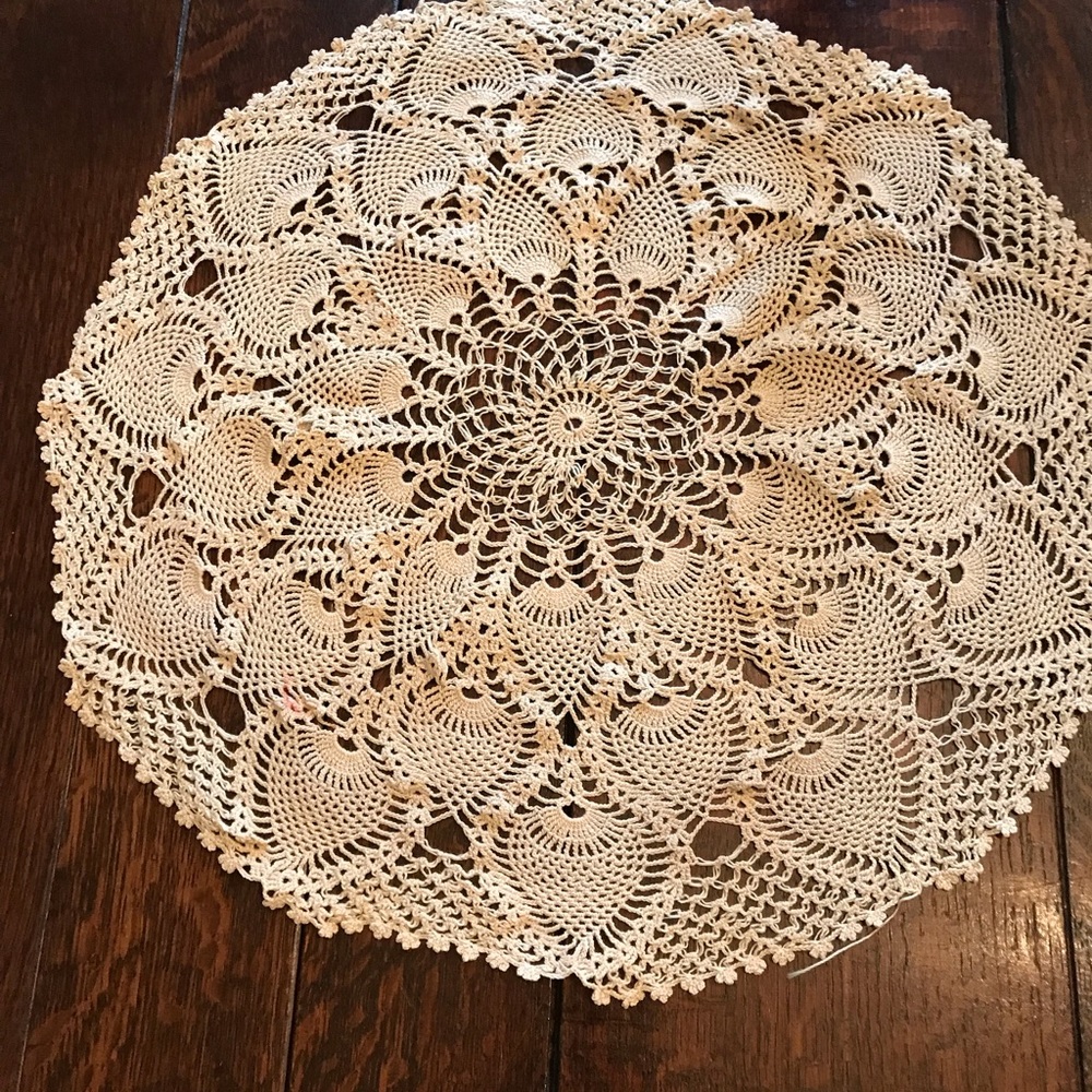 Antique crochet lace round